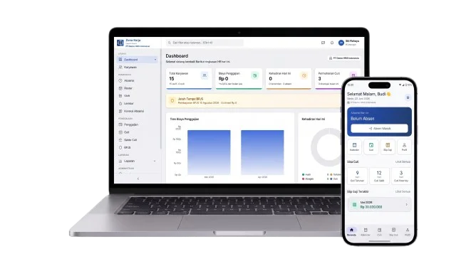 Zona Kerja Dashboard Mockup
